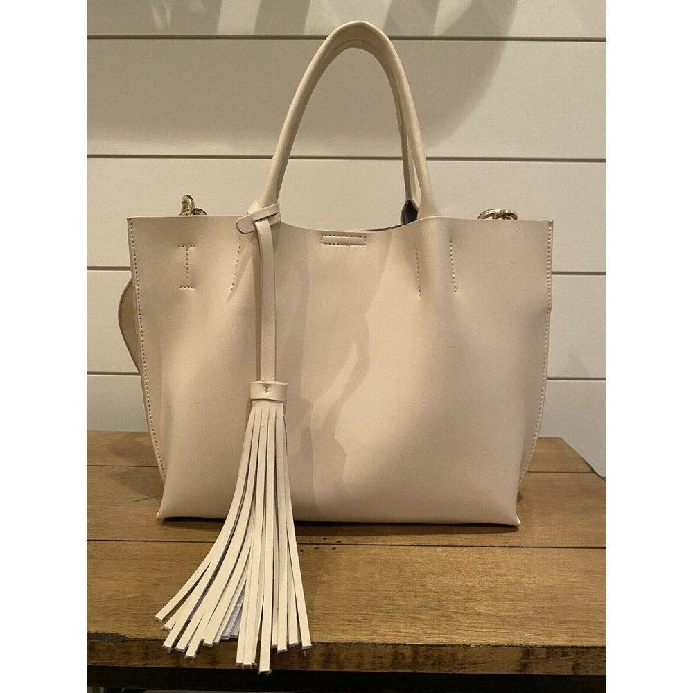Co-Lab Ivory Vegan Leather Handbag or Crossbody Ta